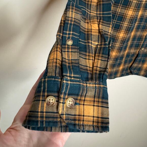 Alesbury Long Sleeve Button-Up Shirt Blue Yellow Plaid NWT Size Medium Tall - Picture 4 of 9